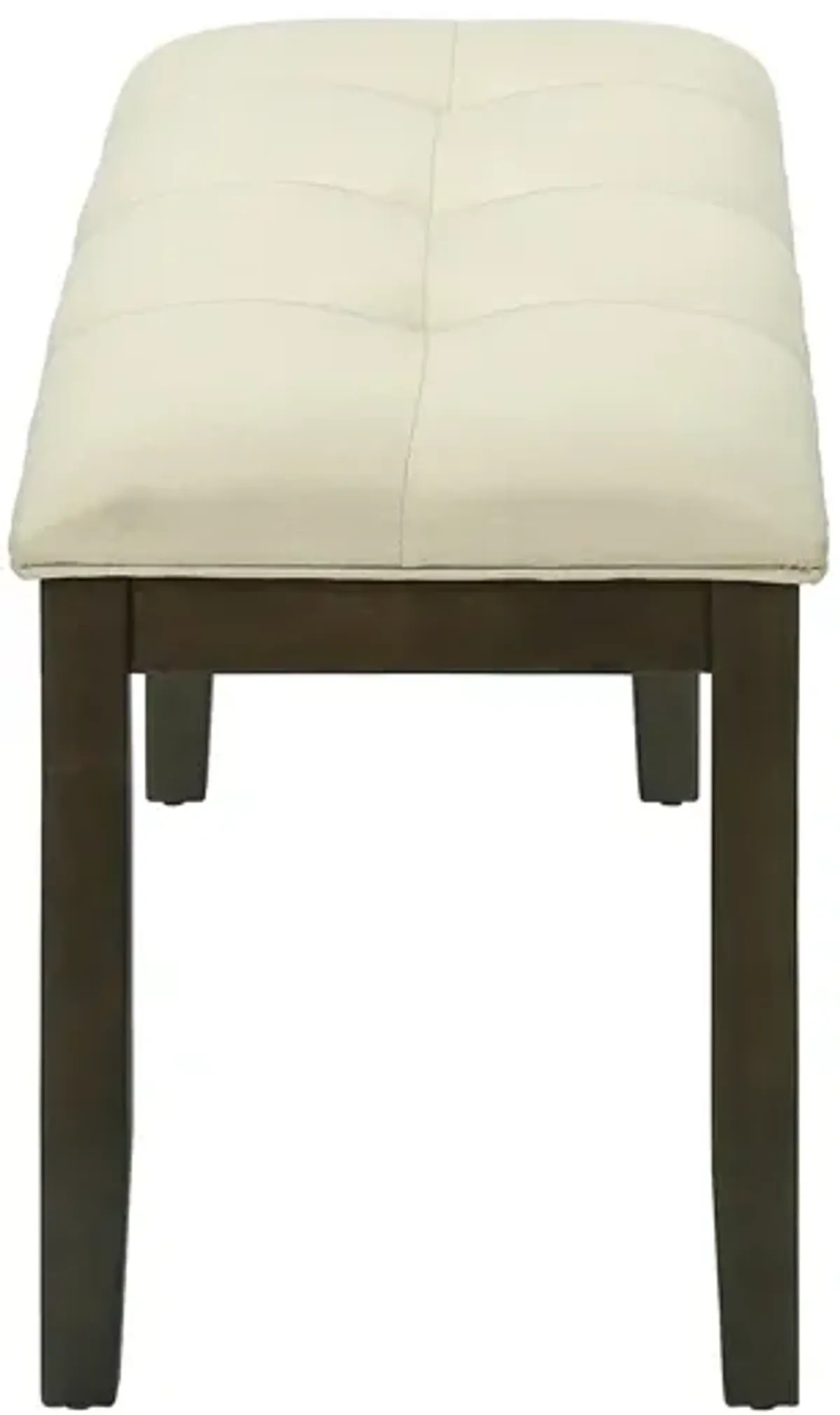 Monarch Specialties I 1377 - Bench, 44" Rectangular, Dining Room, Entryway, Kitchen, Hallway, Upholstered, Wood, Cream Fabric, Grey Solid Wood, Transitional