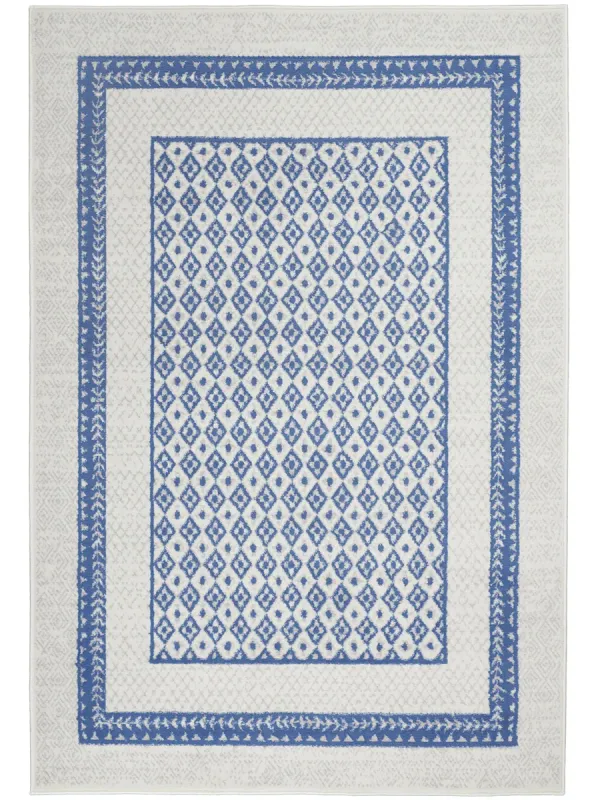 Whimsicle WHS13 Ivory/Blue 5' x 7' Rug