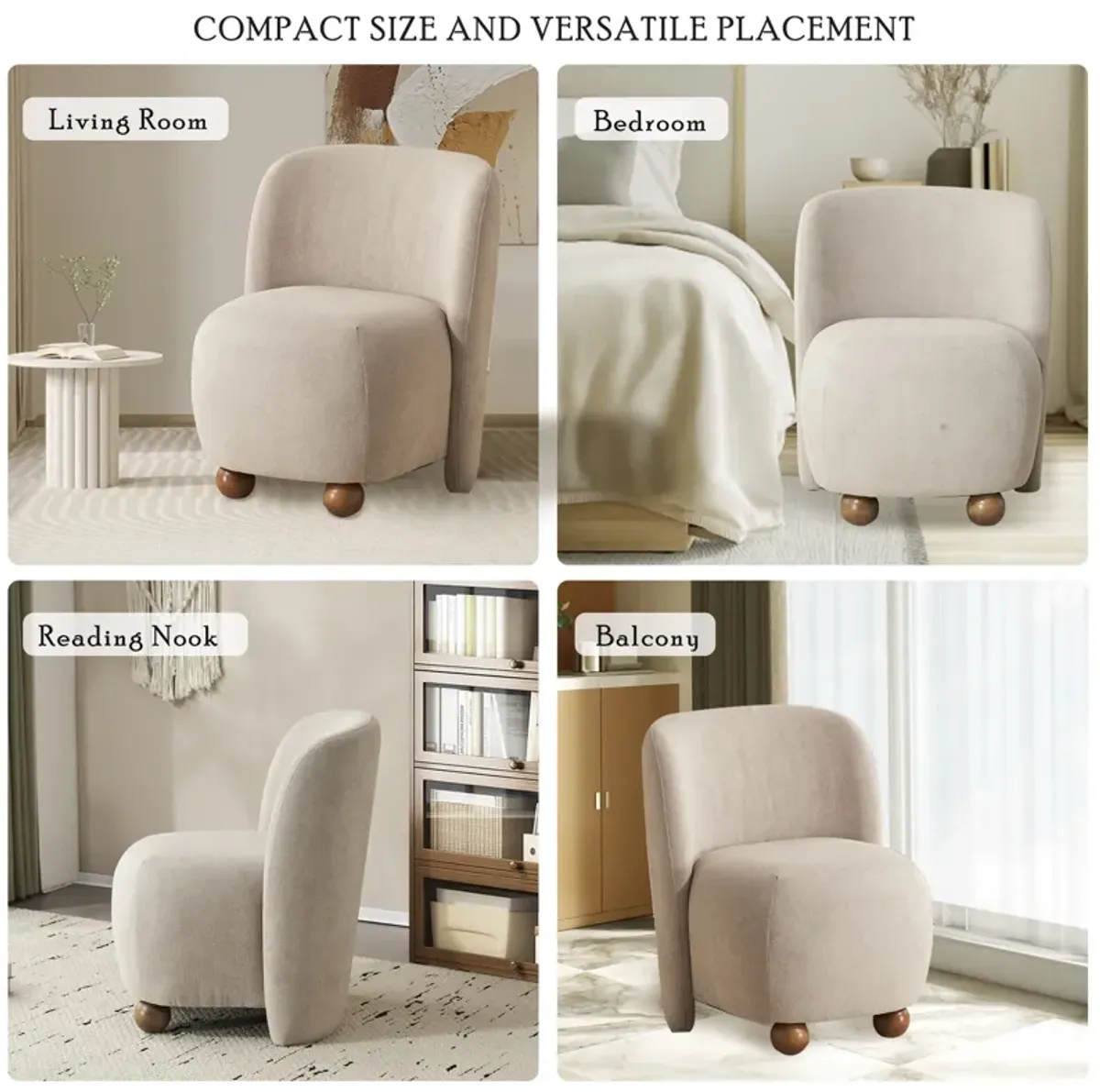 Merax Modern Armless Accent Chair Home Chair