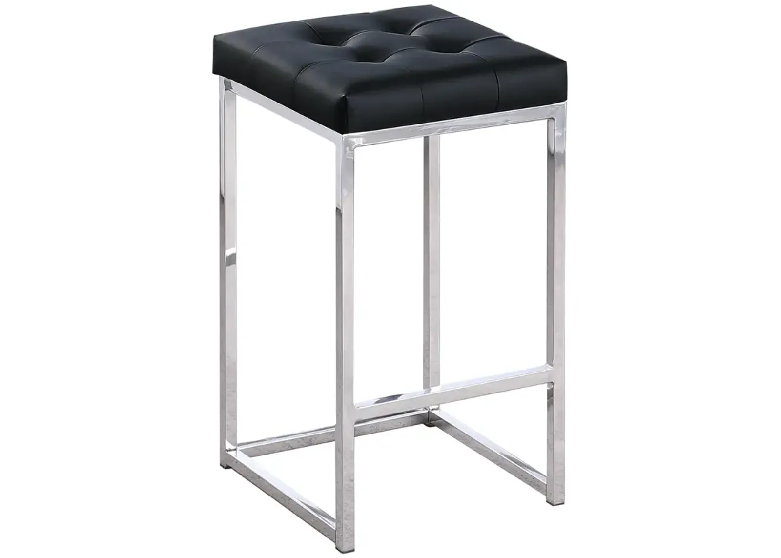 Jersey Faux Leather Counter Height Stool in Silver (Set of 2)