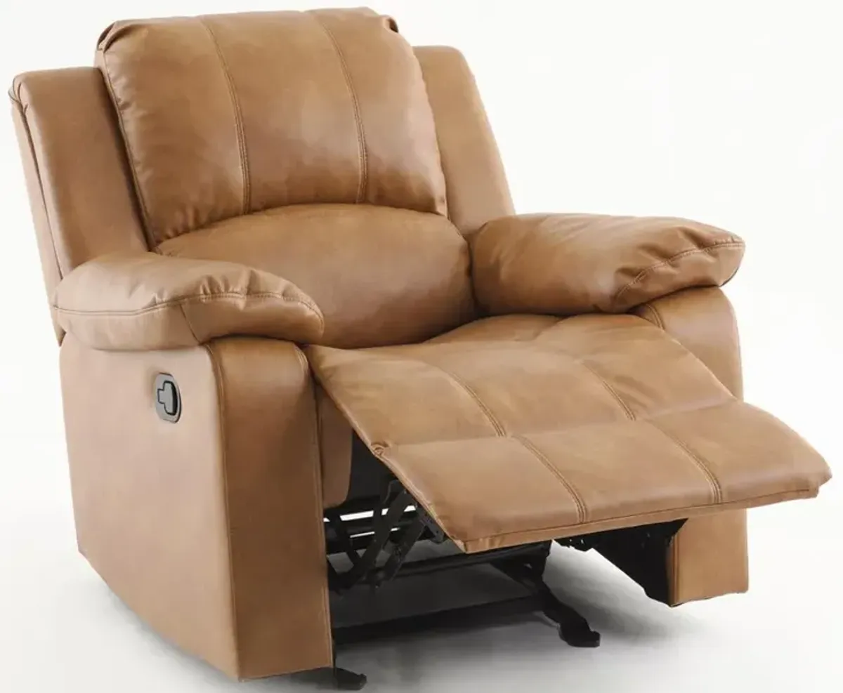 Comfort Pointe Clifton Saddle Leather Gel Glider Rocker Recliner