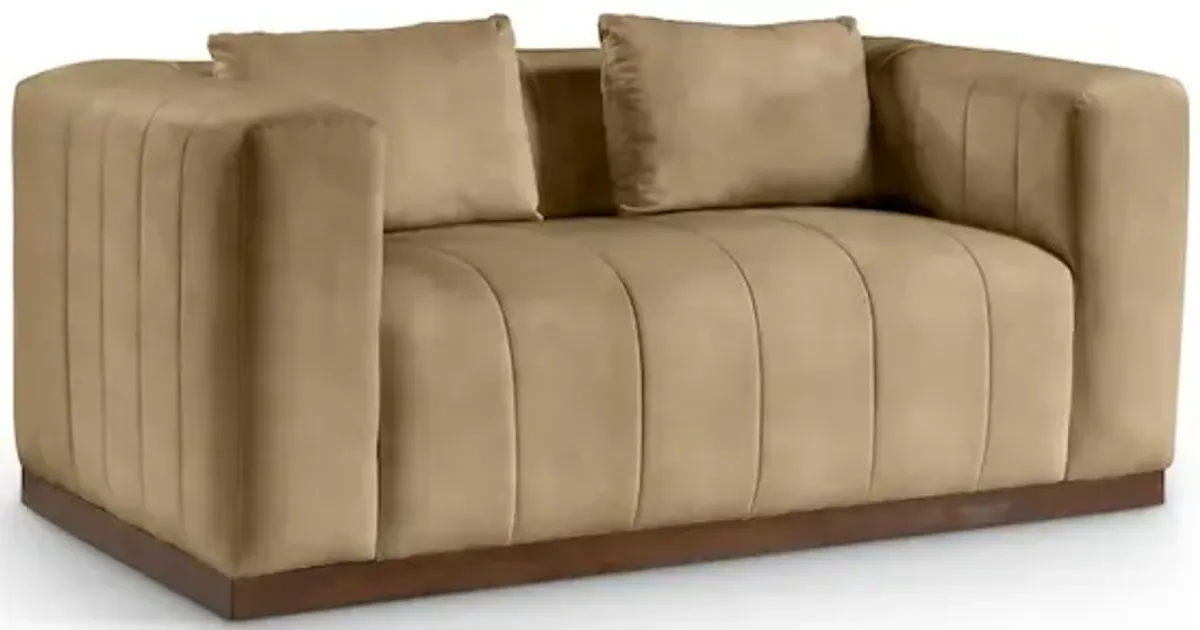 Meridian Furniture Mallina Tan Vegan Leather Loveseat