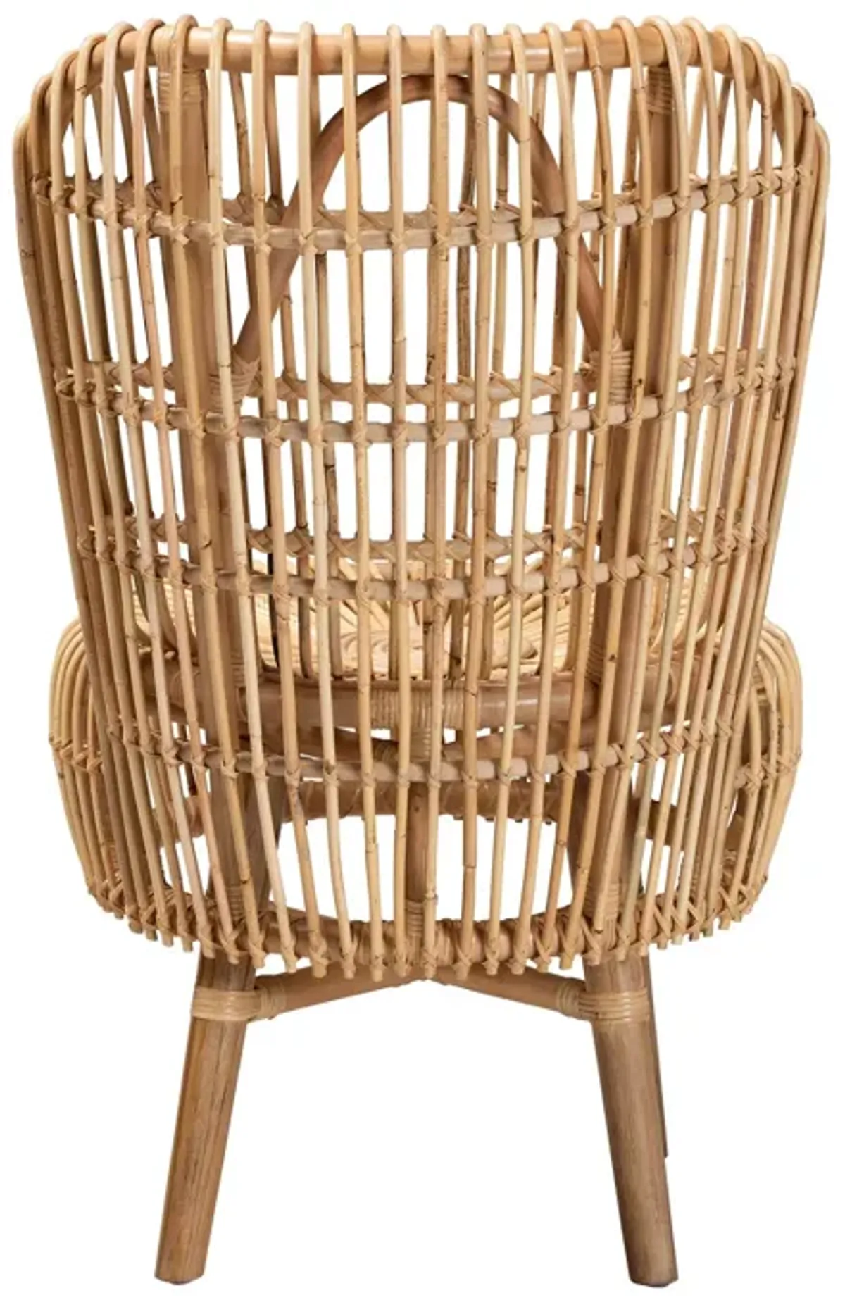 Baxton Studio Nagoya Modern Bohemian Natural Rattan Tall Lounge Chair
