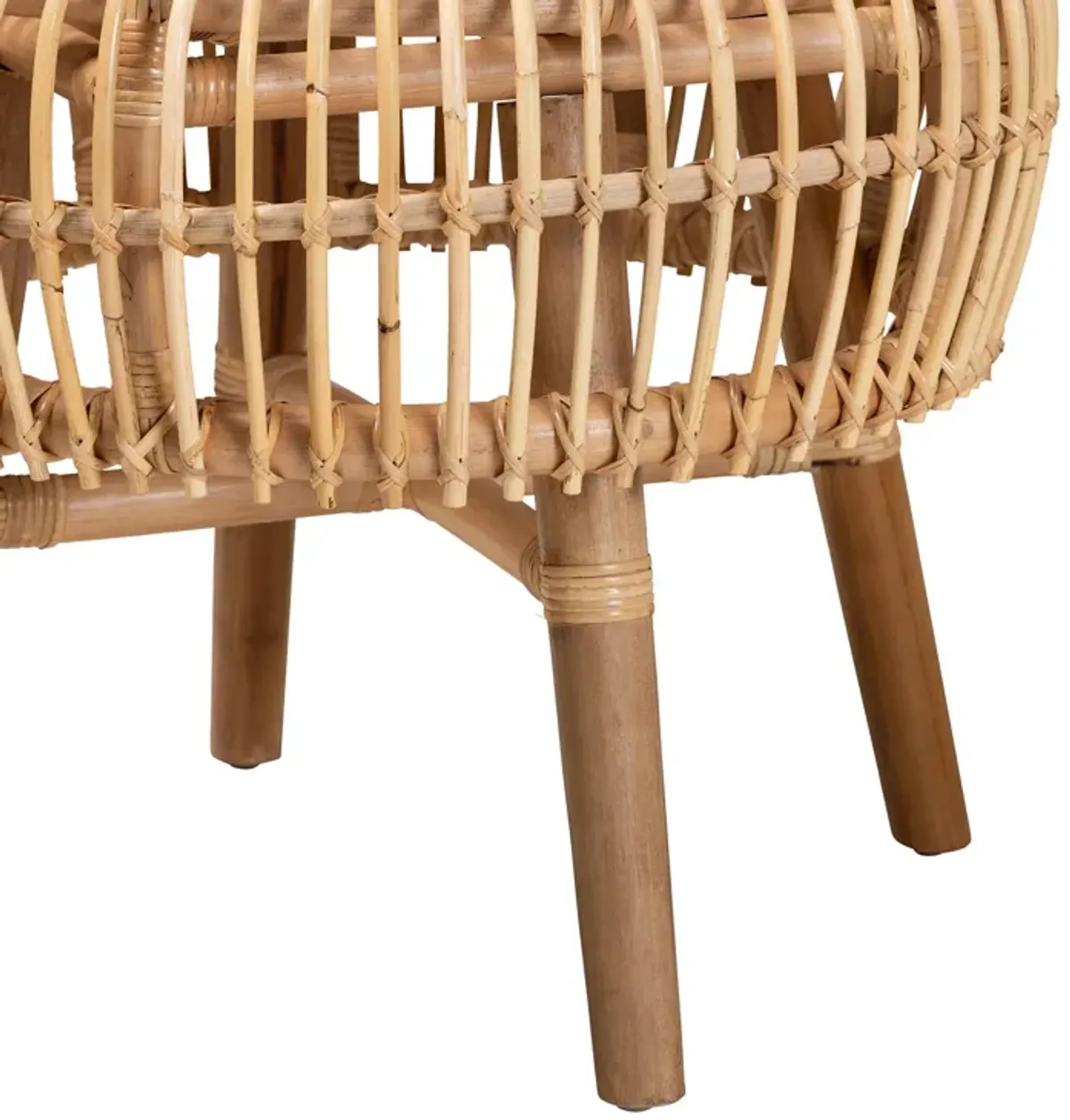 Baxton Studio Nagoya Modern Bohemian Natural Rattan Tall Lounge Chair