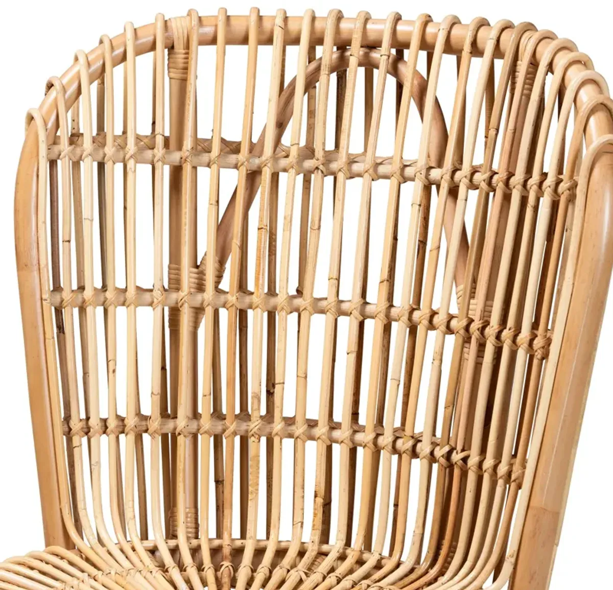 Baxton Studio Nagoya Modern Bohemian Natural Rattan Tall Lounge Chair