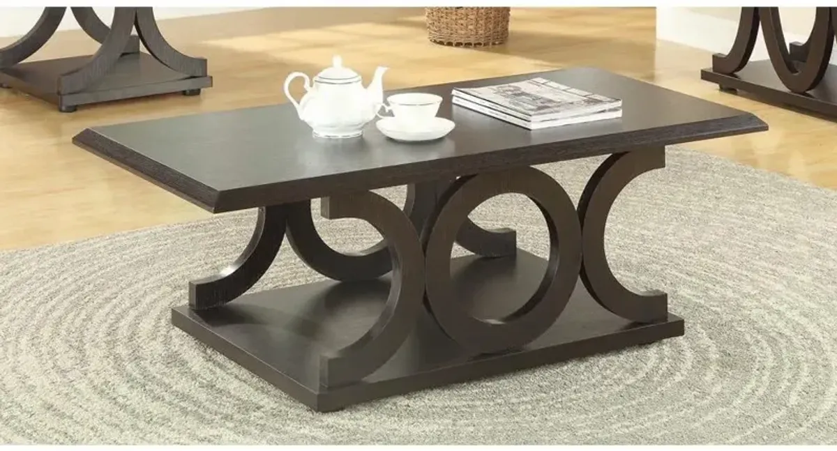 Shelly C-shaped Base Coffee Table Cappuccino