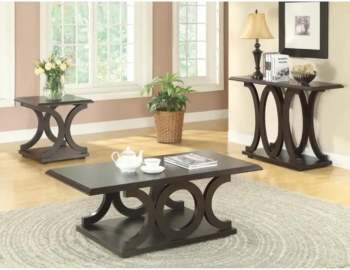 Shelly C-shaped Base Coffee Table Cappuccino