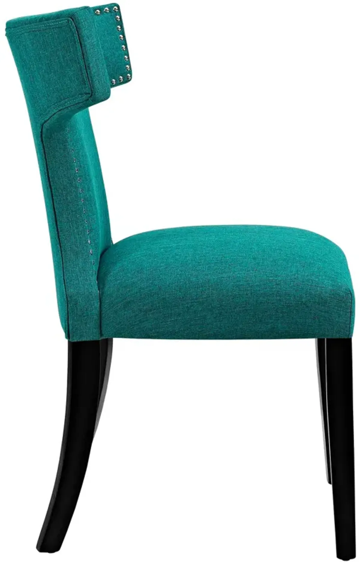 Curve Fabric Dining Chair, Teal-Benzara