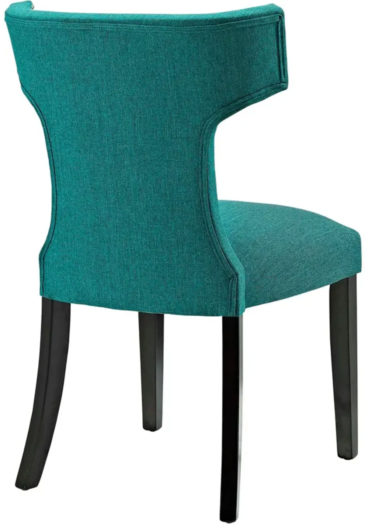 Curve Fabric Dining Chair, Teal-Benzara