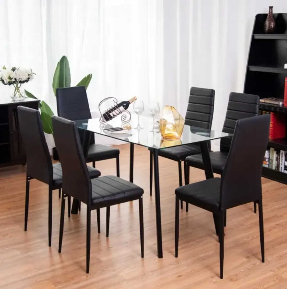 Hivvago Set of 6 High Back Dining Chairs