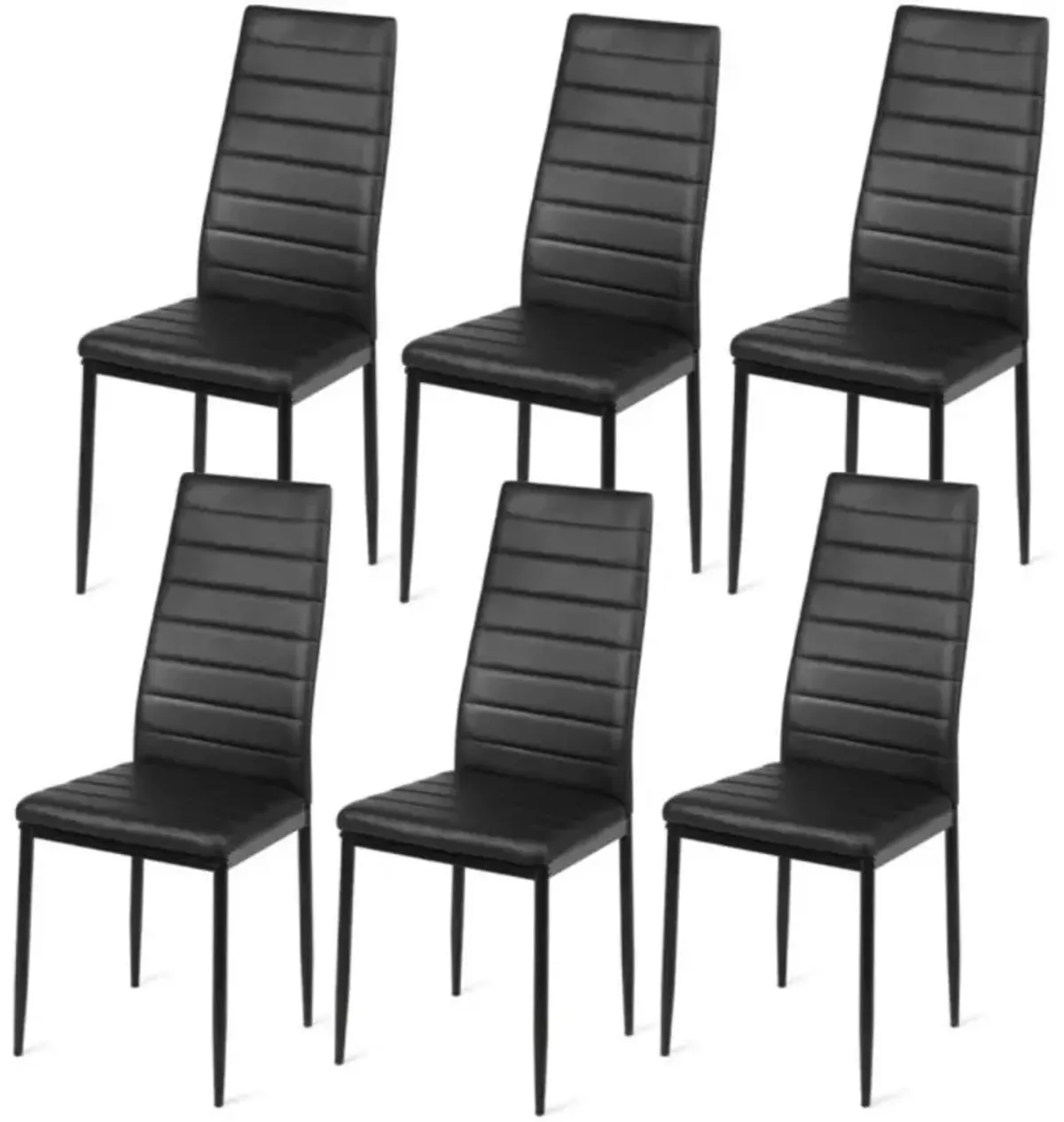 Hivvago Set of 6 High Back Dining Chairs