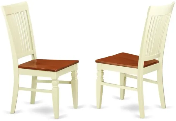 Dining Chair Buttermilk & Cherry, WEC-BMK-W