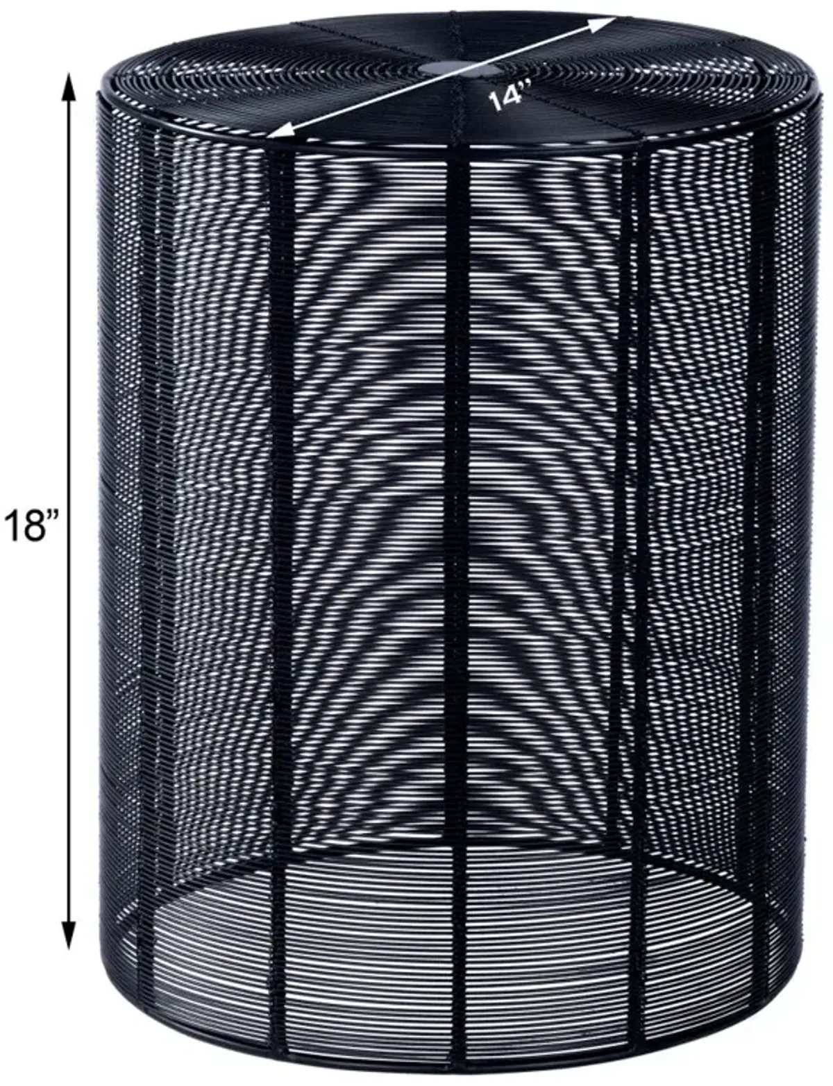 Hivvago 18" Black Round Wire End End Table