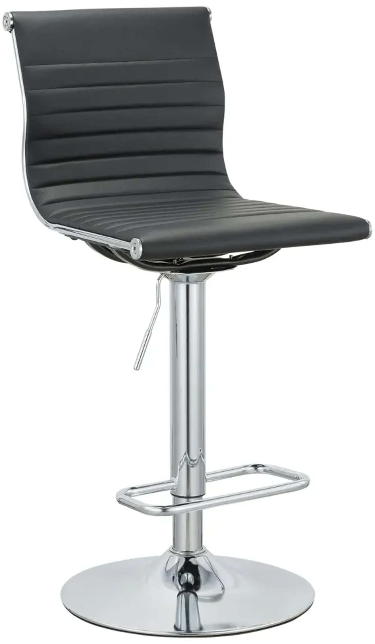 (37'' ~ 45.5'')H Adjustable PU Bar Stool with Chrome Leg