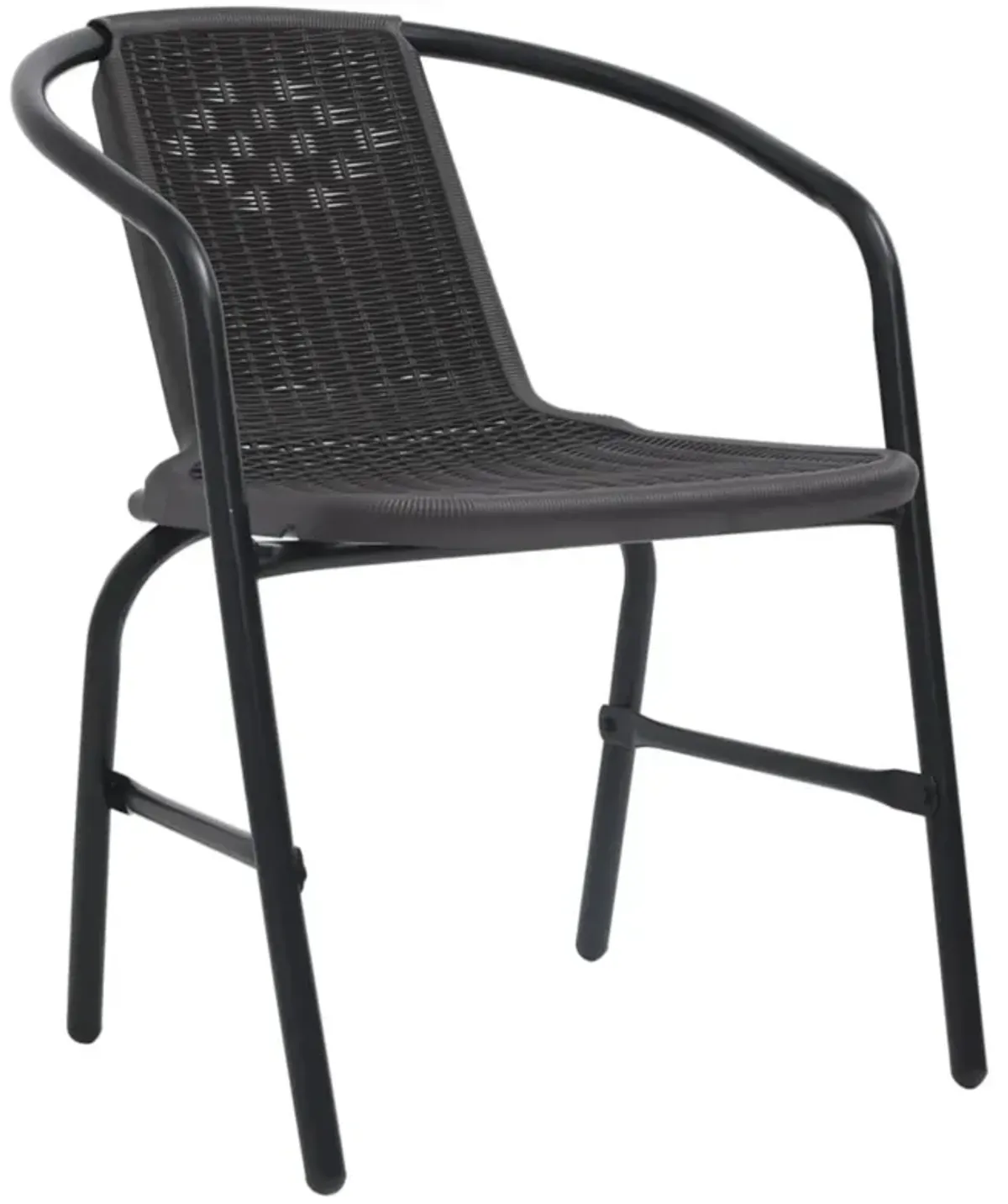 vidaXL Garden Chairs 6 pcs Plastic Rattan and Steel 242.5 lb