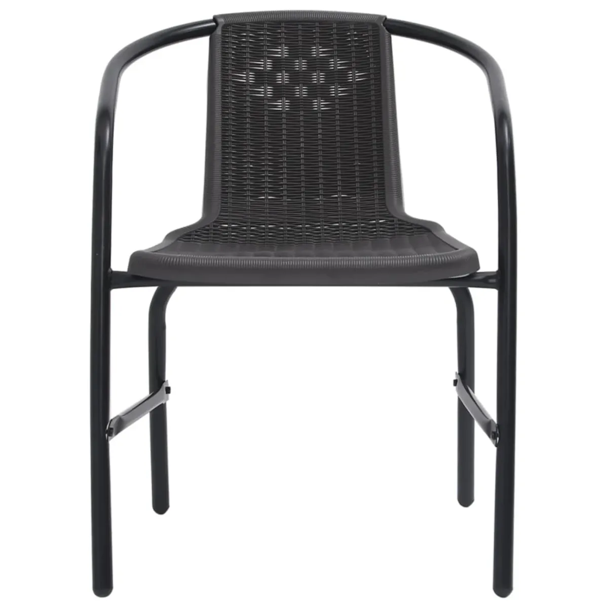 vidaXL Garden Chairs 6 pcs Plastic Rattan and Steel 242.5 lb