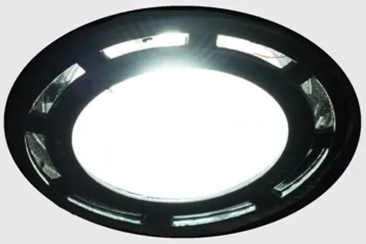 Glossy White Curio with LED Light Fixture and 2 Glass Shelves