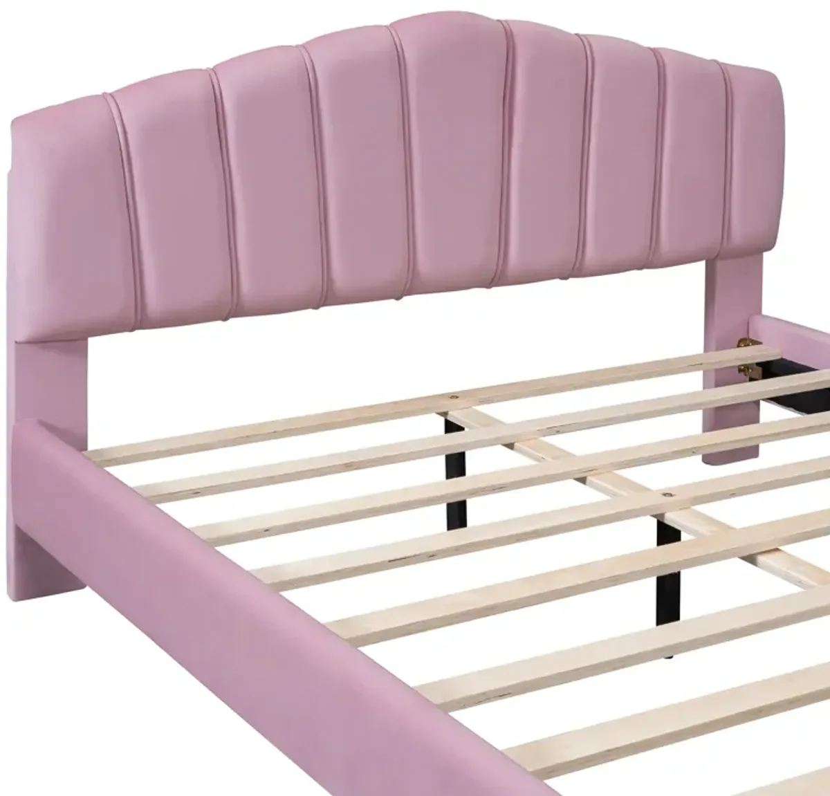 Merax Velvet Platform Bed with Metal Leg