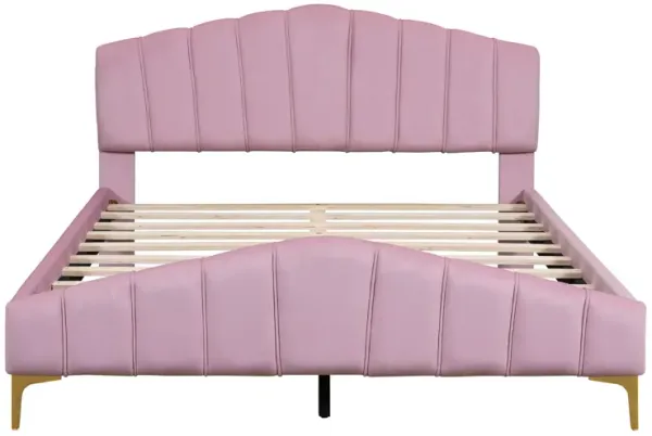 Merax Velvet Platform Bed with Metal Leg