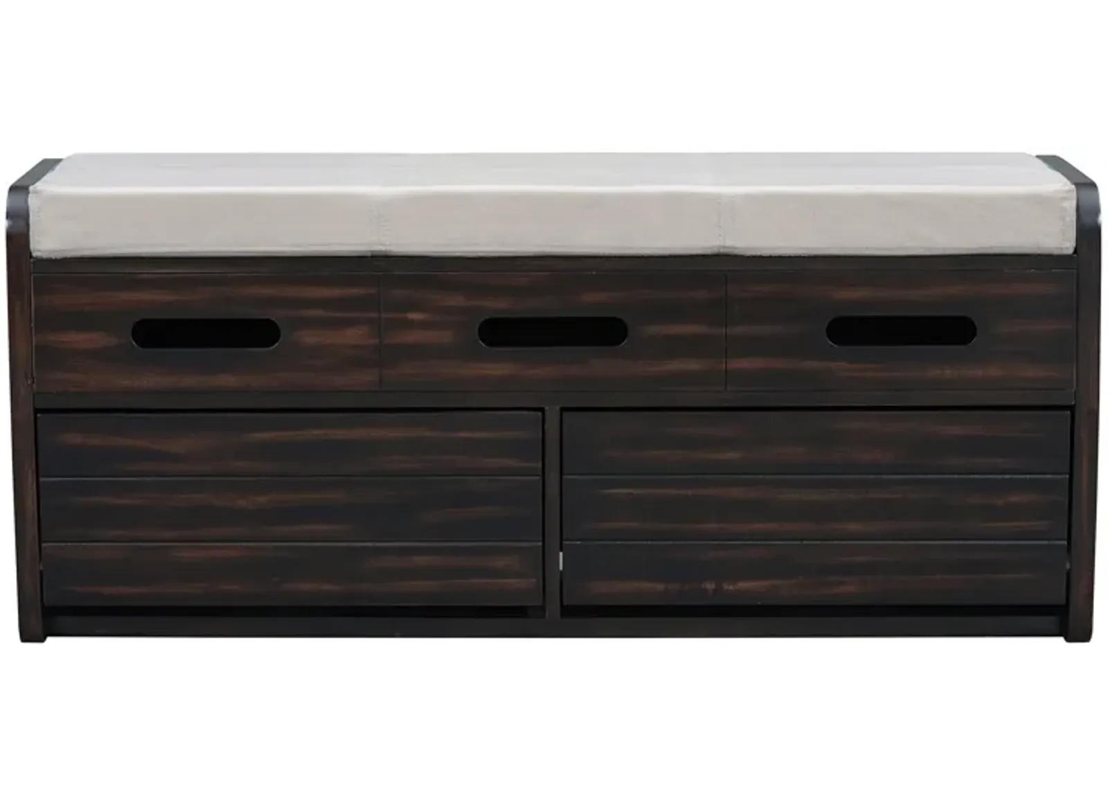 Merax Rustic Storage Bench with 2 Drawers