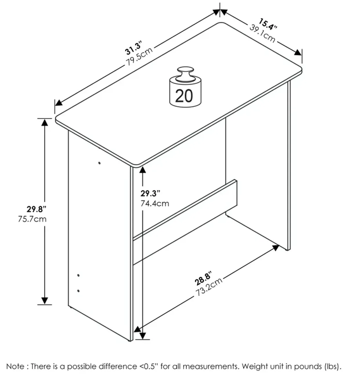 Furinno Furinno Simplistic Study Table  White