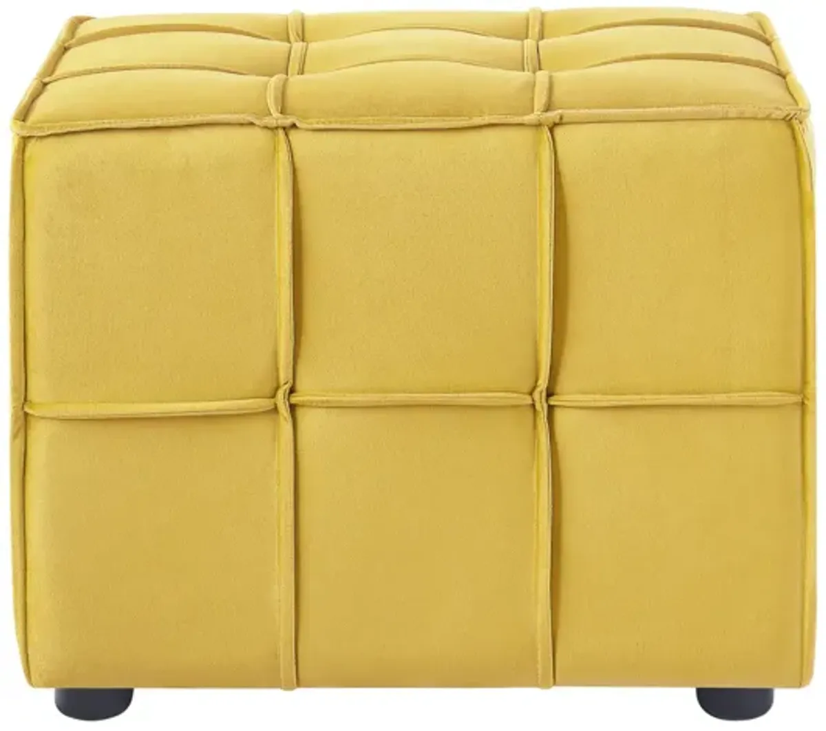 Loft Lyfe Ladda  Velvet Allover Tufted Cube Ottoman