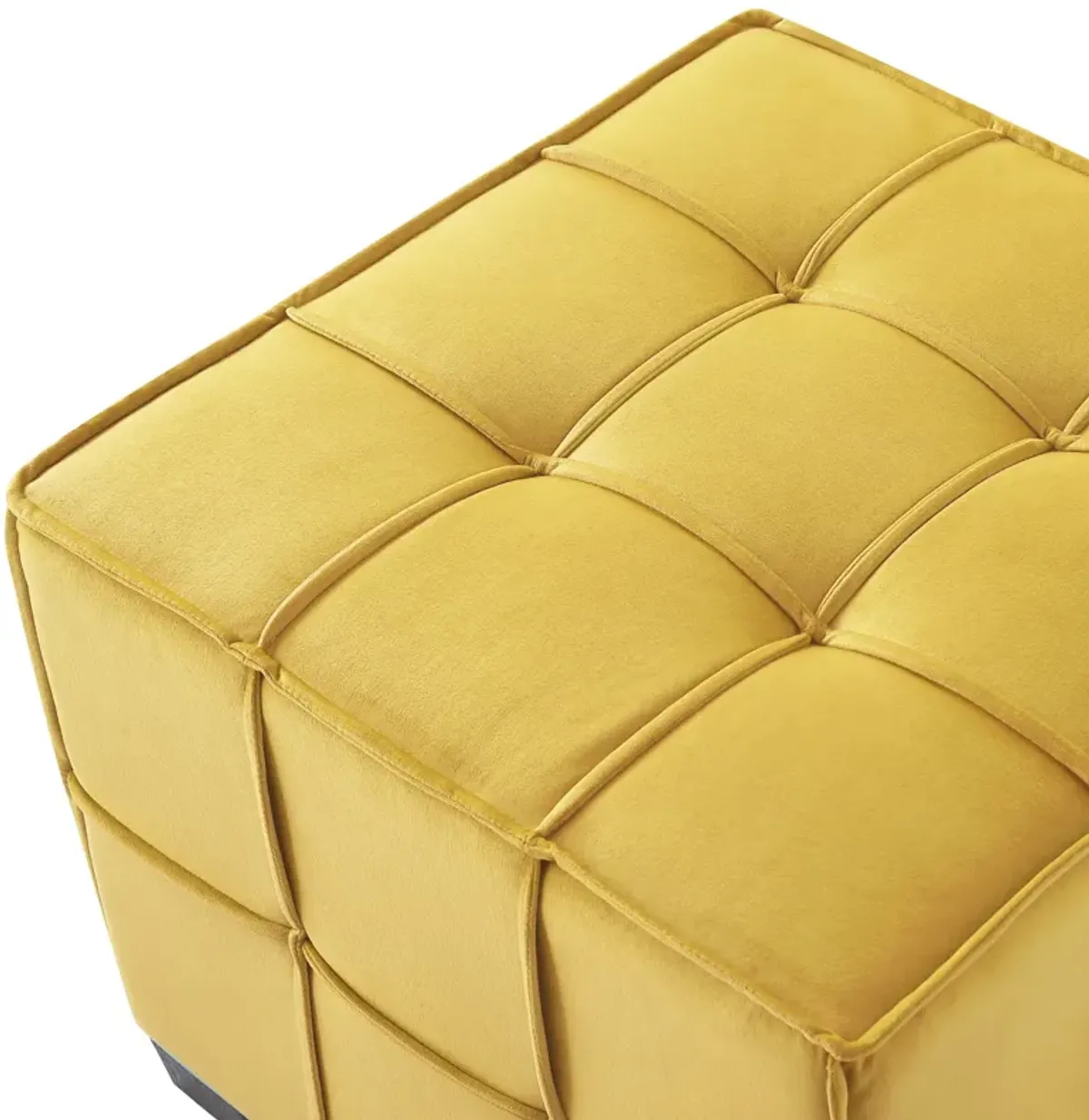 Loft Lyfe Ladda  Velvet Allover Tufted Cube Ottoman