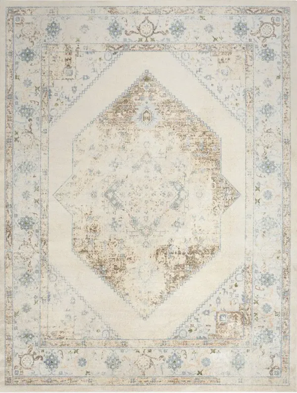 Astra Machine Washable ASW13 Ivory/Blue 9' x 12' Rug