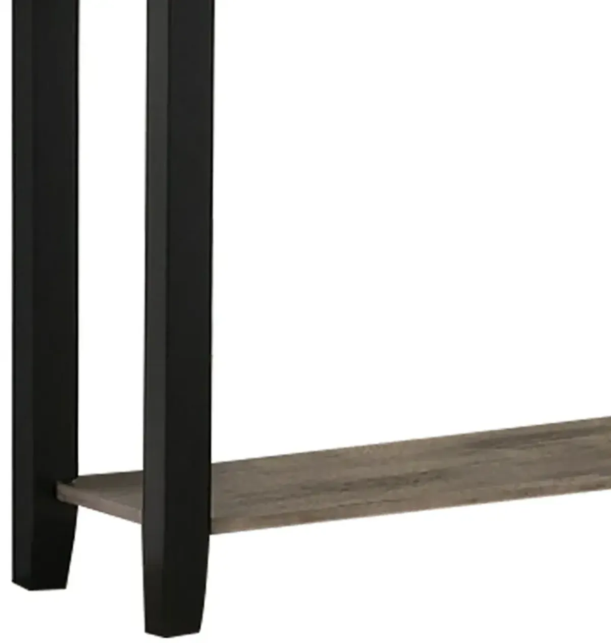 Wooden Console Table with One Open Shelf, Black and Gray-Benzara