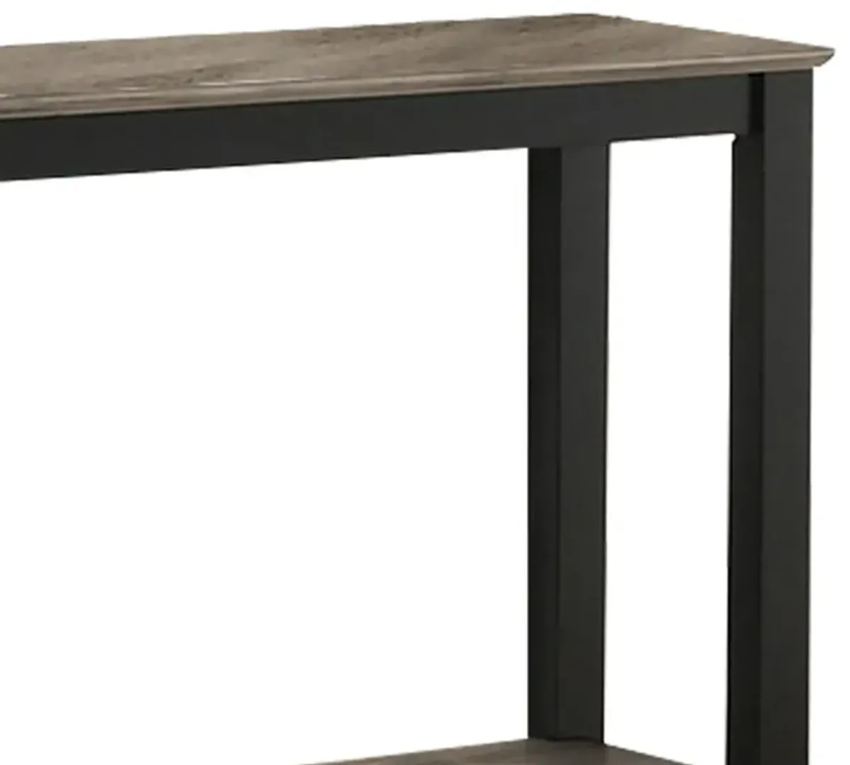 Wooden Console Table with One Open Shelf, Black and Gray-Benzara