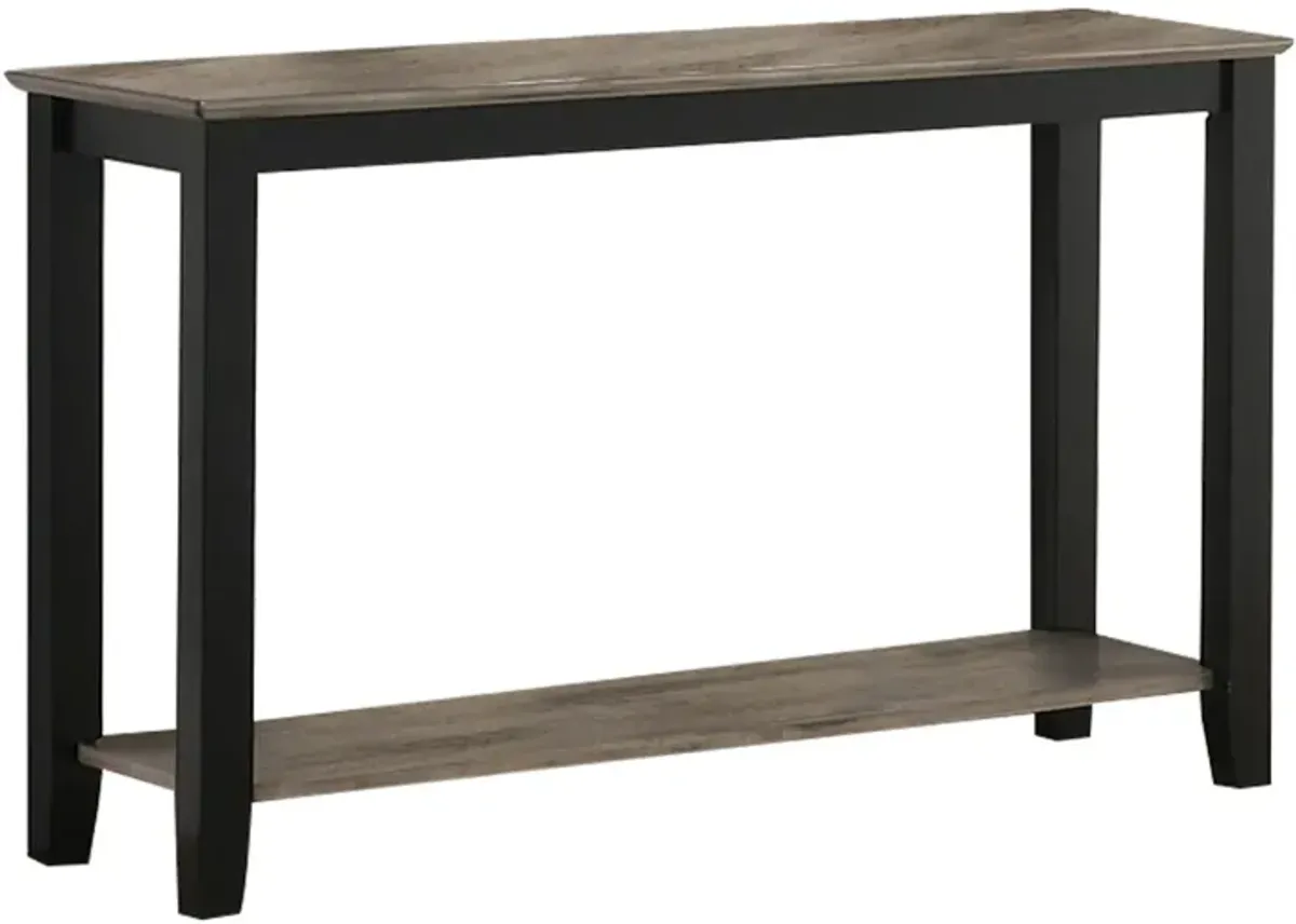 Wooden Console Table with One Open Shelf, Black and Gray-Benzara