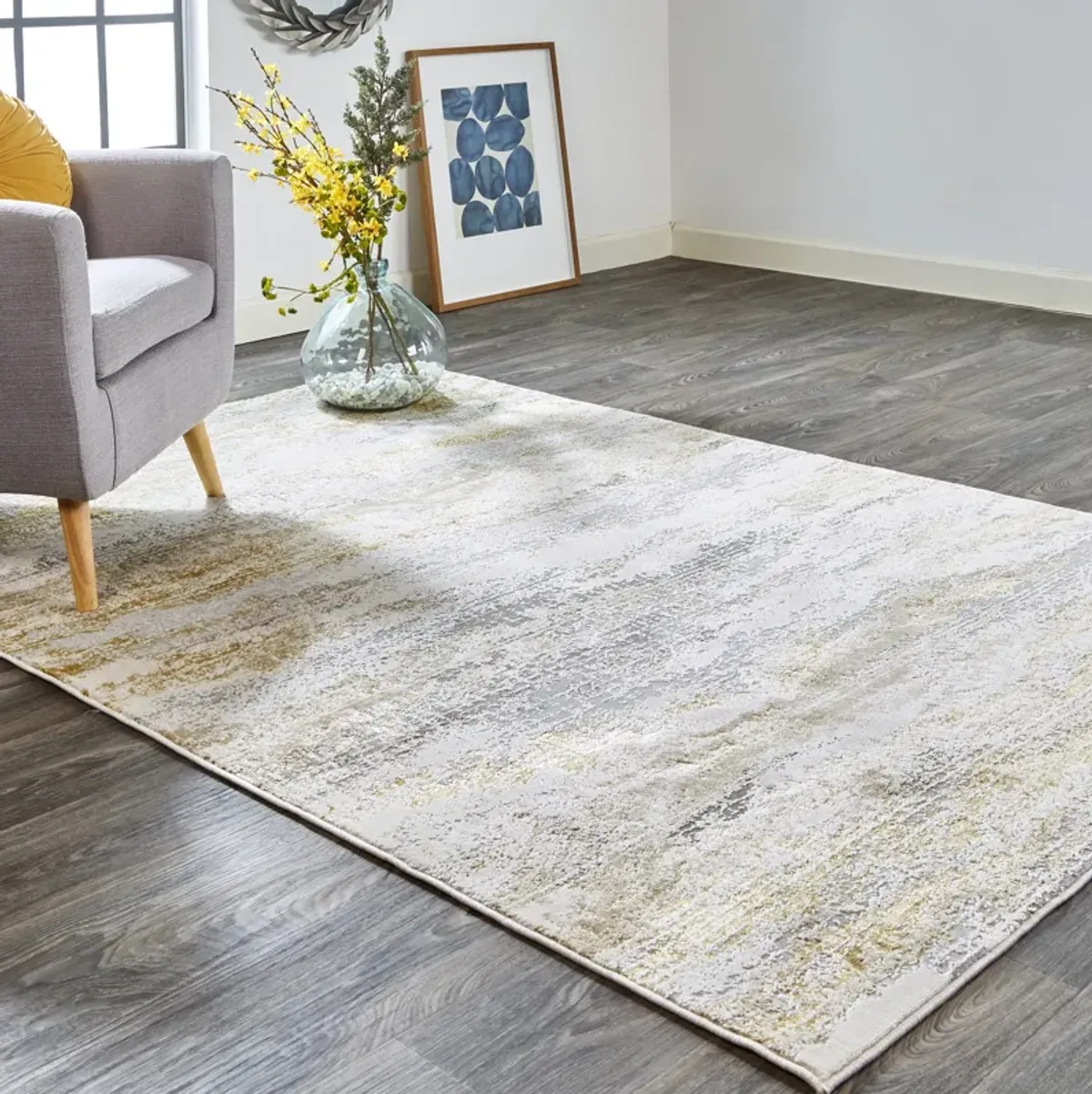 Aura 3735F Gold/Gray/Ivory 3'11" X 6' Rug