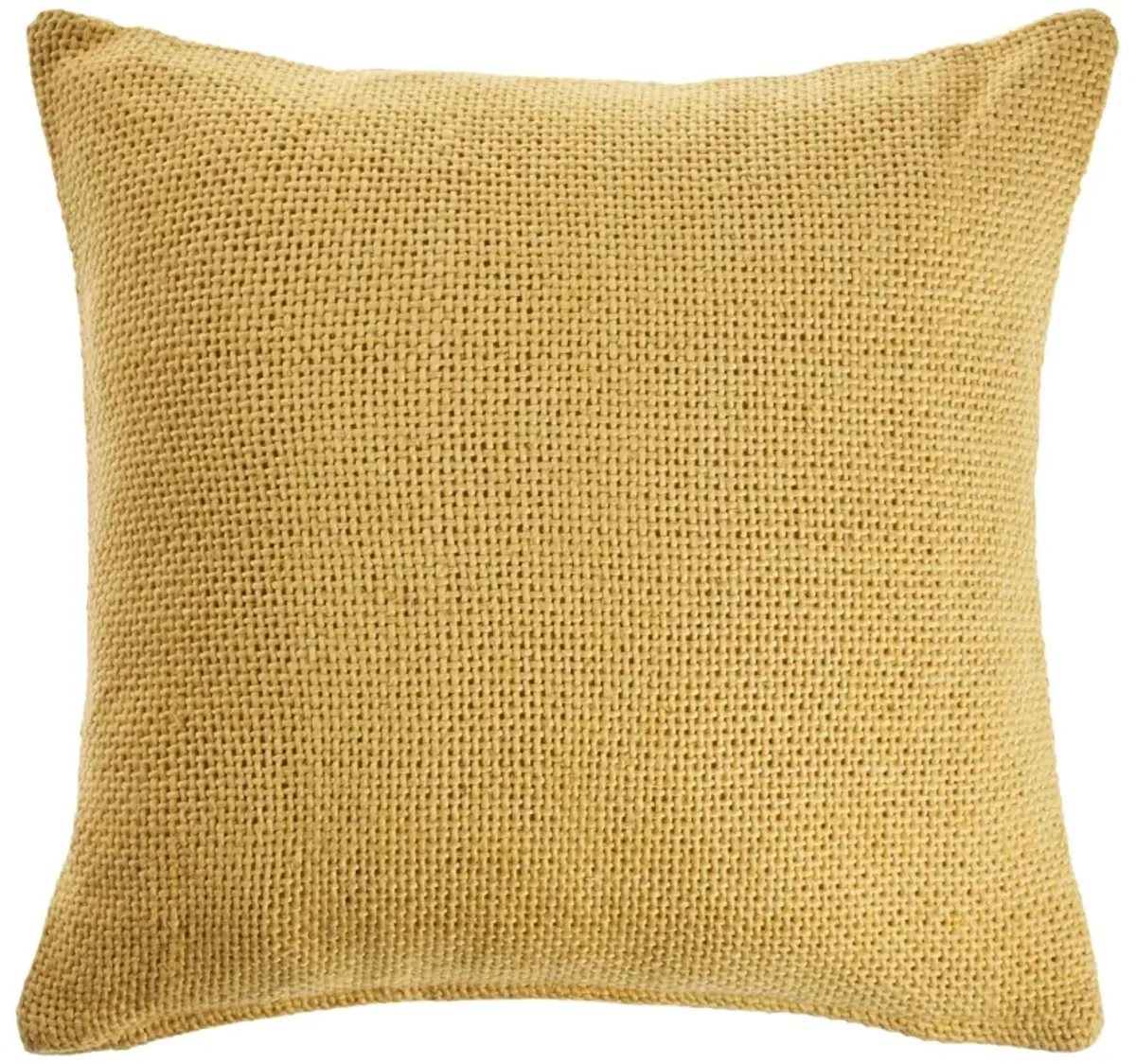 18" Cream Gold Solid Square Throw Pillow