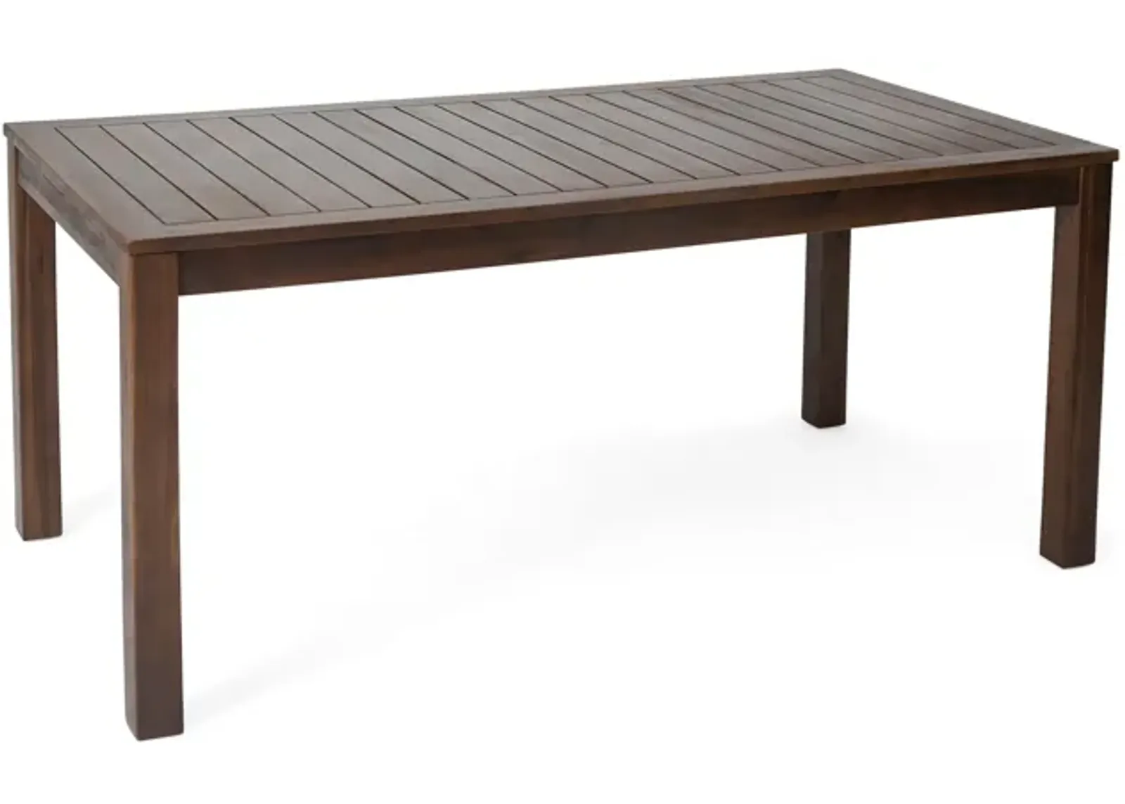 Feya Outdoor Dining Table, 69" Rectangular Top, Brown Acacia Wood - Benzara