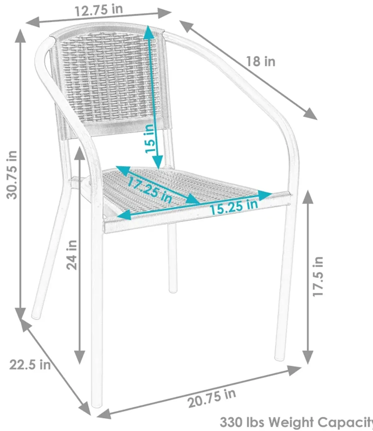 Sunnydaze Aderes Plastic Patio Armchair