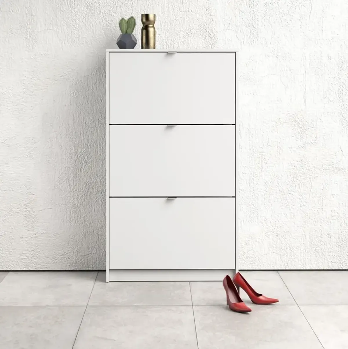 Tvilum Bright 3 Drawer Shoe Cabinet, White