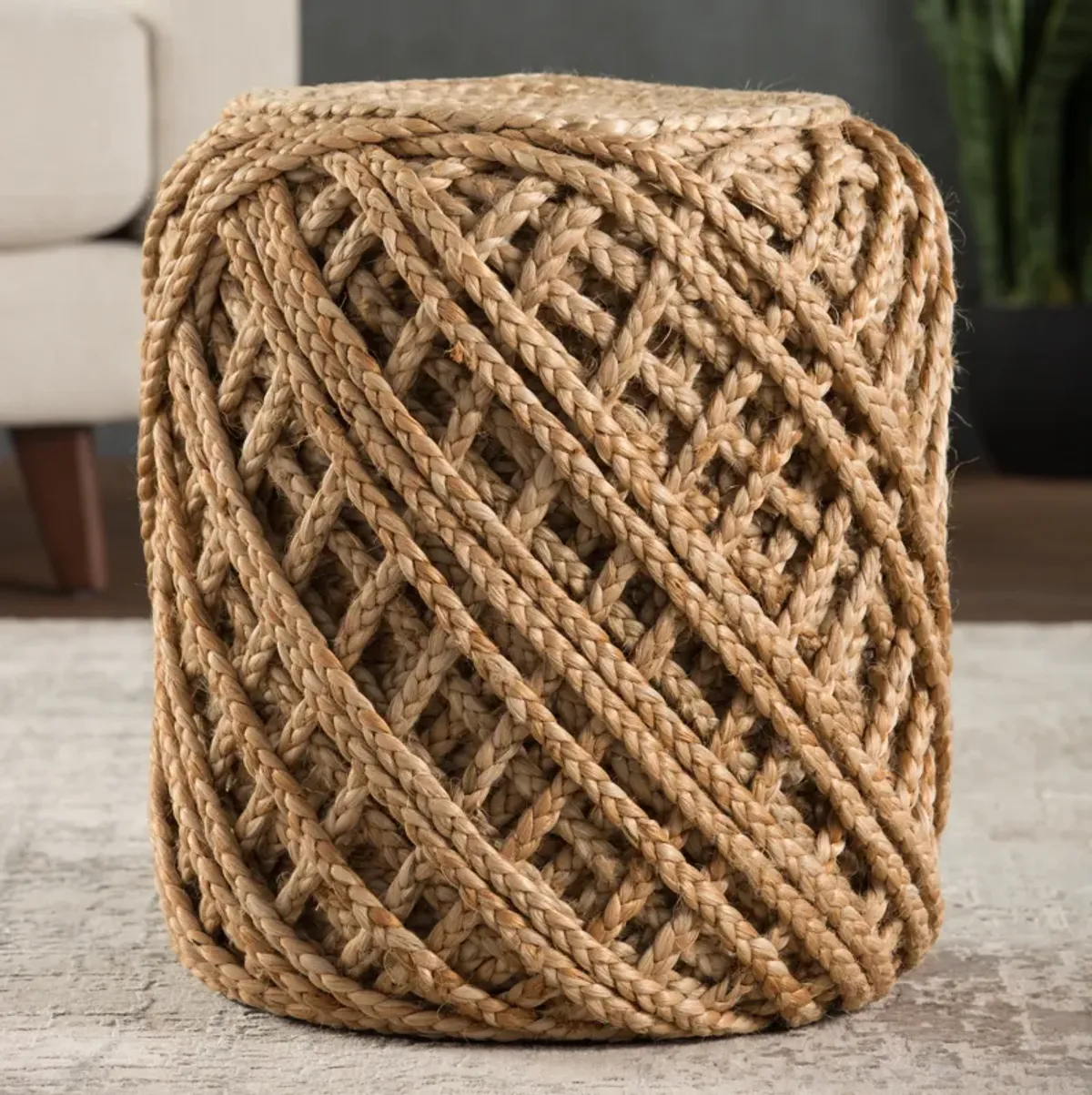 SCANDINAVIA POUF CYL Semolina