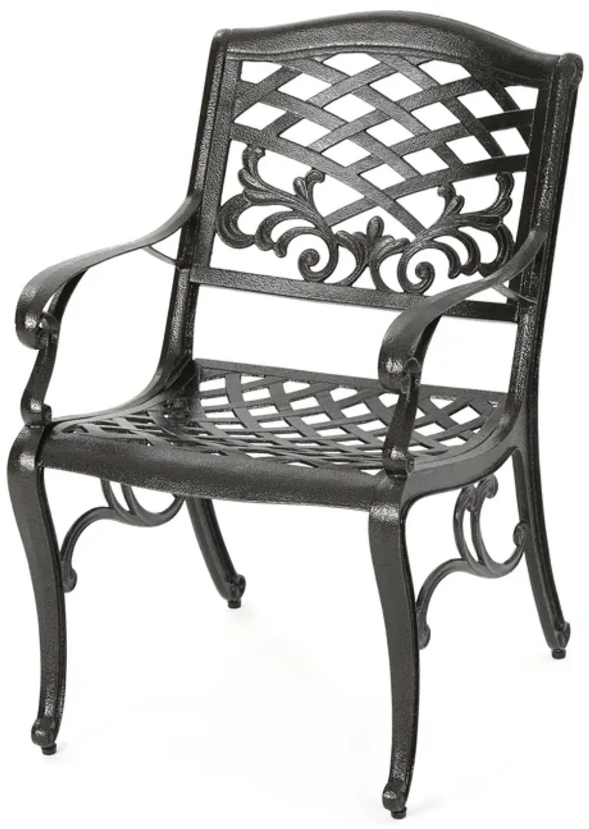 Toni Outdoor Armchair Set of 2, Cabriole, Scrolled Lattice Bronze Aluminium