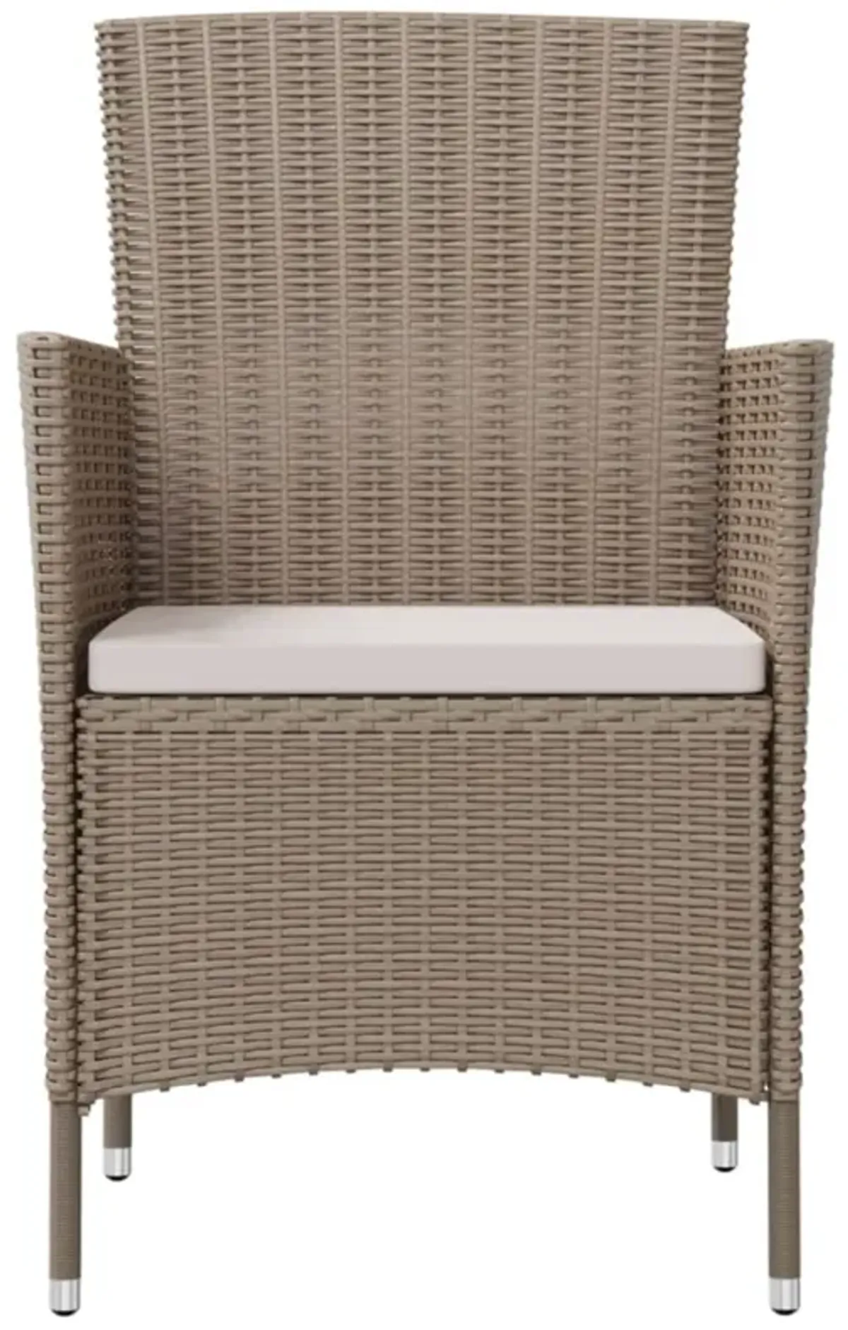 vidaXL Patio Chairs with Cushions 2 pcs Poly Rattan Beige