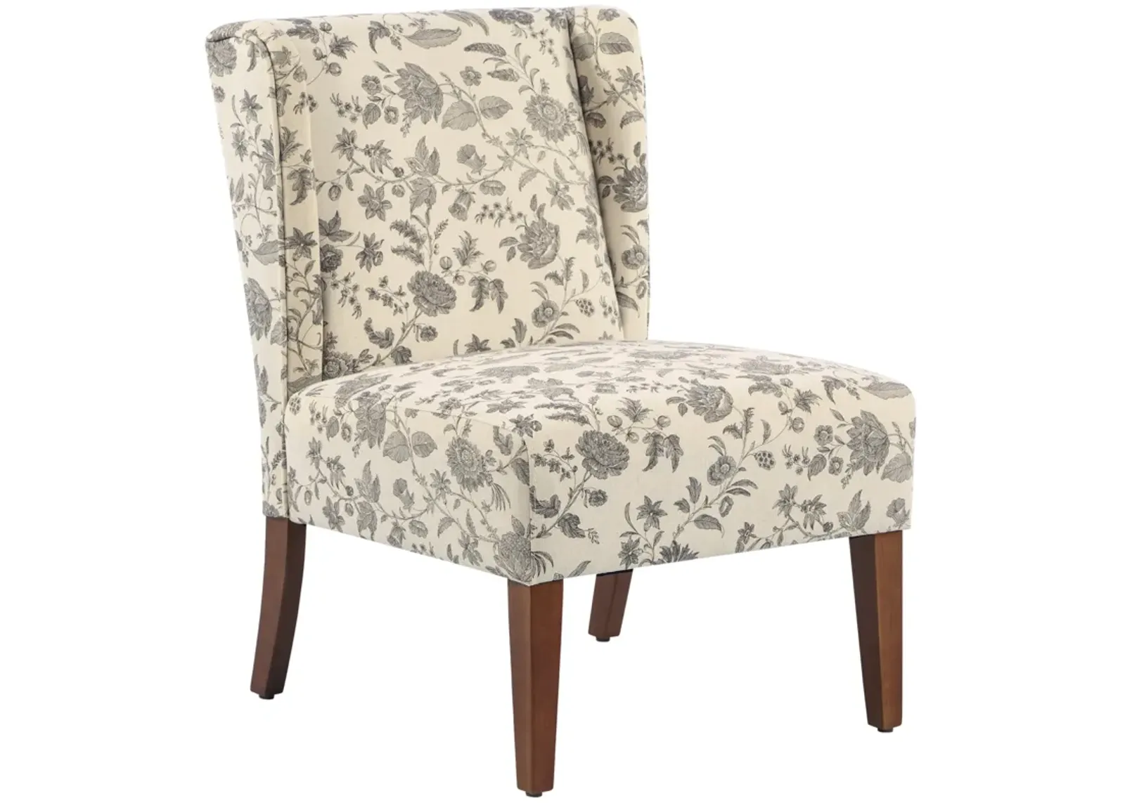 Floral Living Room Seat: Upholstered Armless Accent Chair