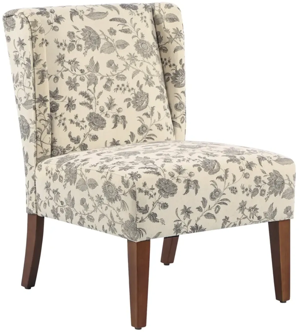 Floral Living Room Seat: Upholstered Armless Accent Chair