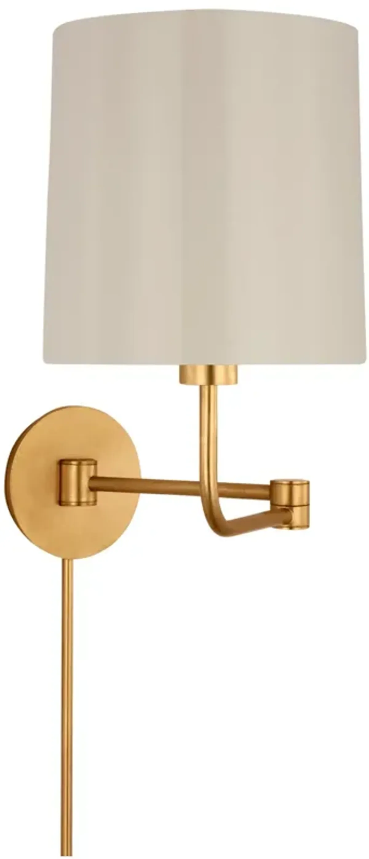 Go Lightly Swing Arm WallLight in Gold - China White Shade