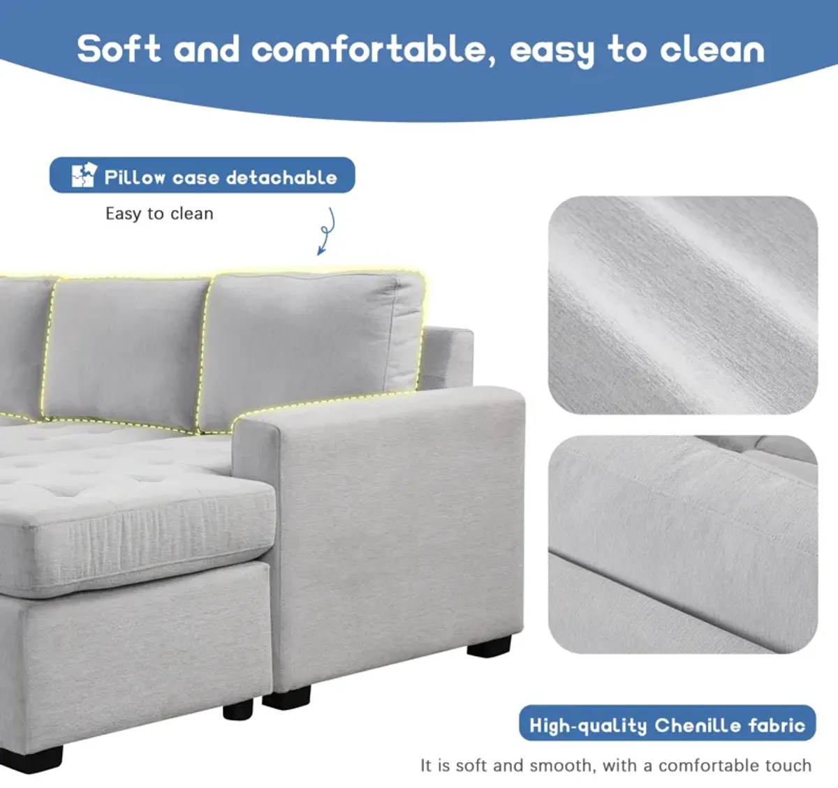 Merax Sectional Sleeper Sofa with Pull-out Bed