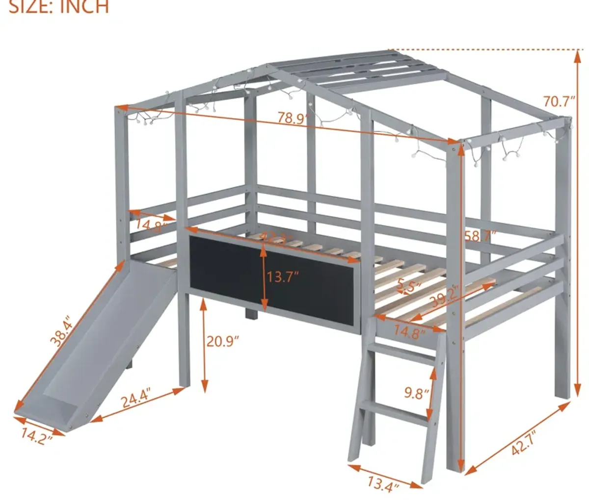 Merax Loft Bed with Ladder and Slide