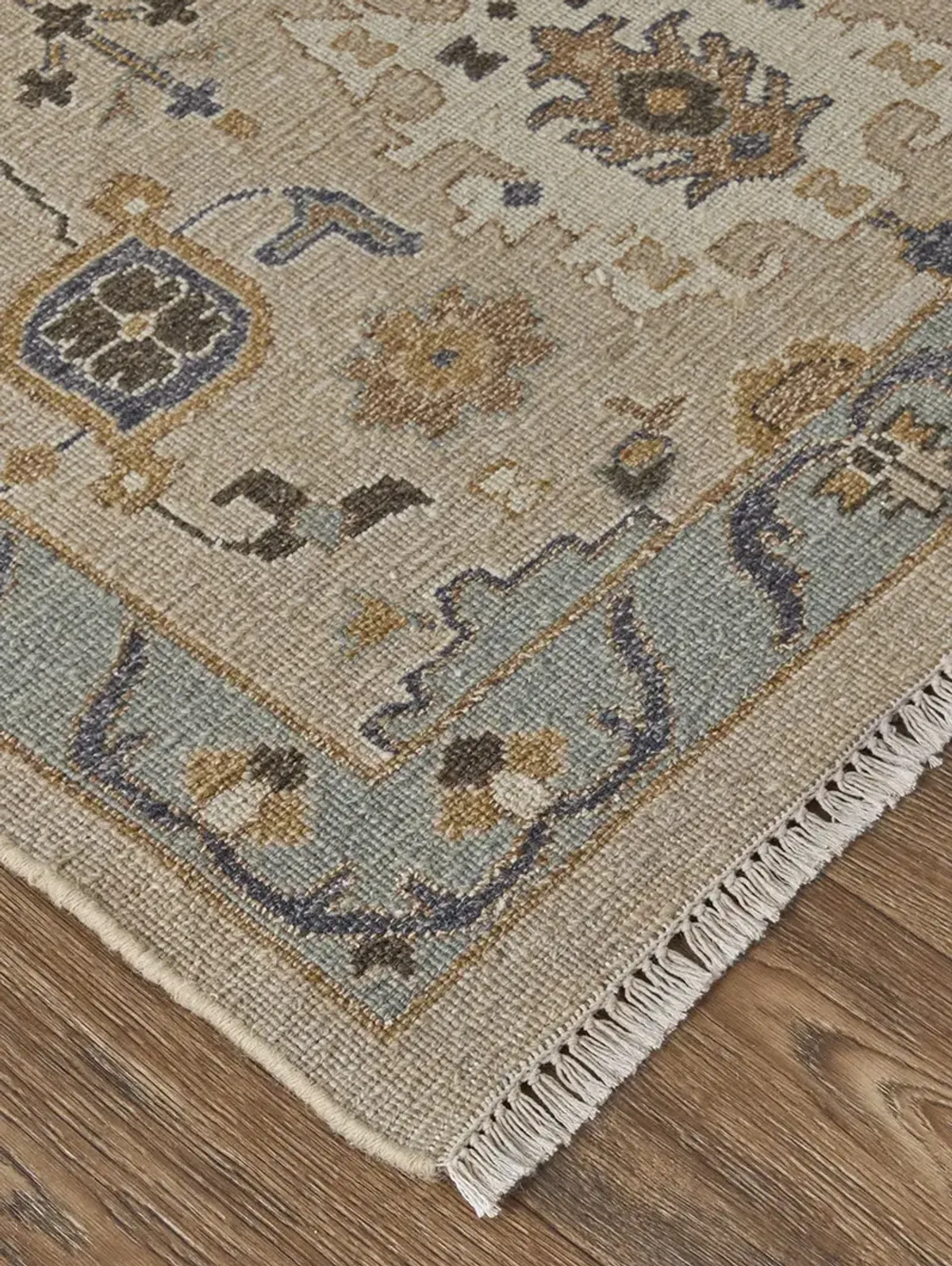 Corbitt 0613F 9'6" x 13'6" Tan/Blue/Gold Rug