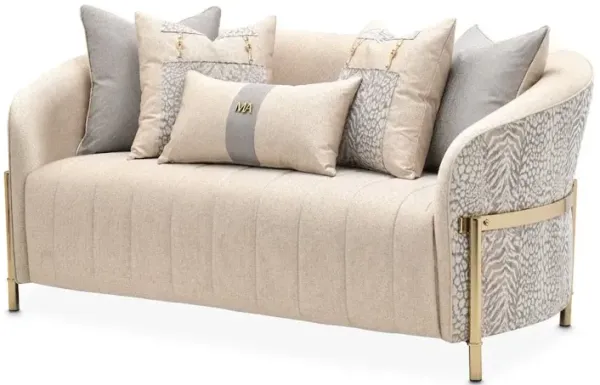 Michael Amini Lisbon Loveseat - Opal/Gold