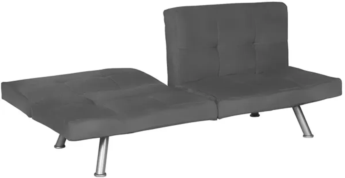 Archer Convertible Futon with Adjustable Armrests, Charcoal