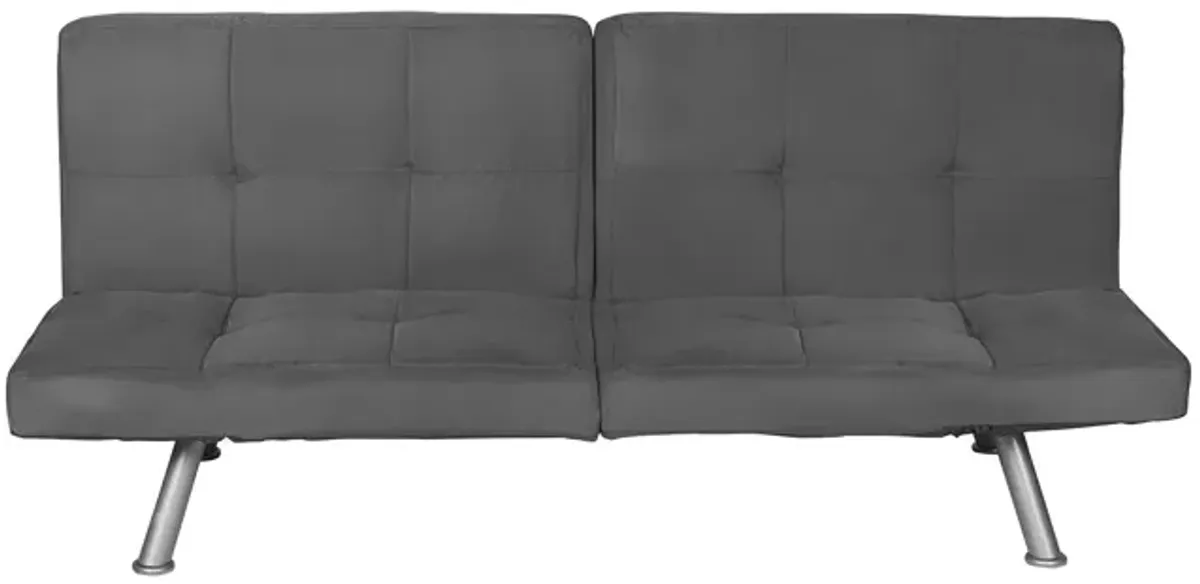 Archer Convertible Futon with Adjustable Armrests, Charcoal