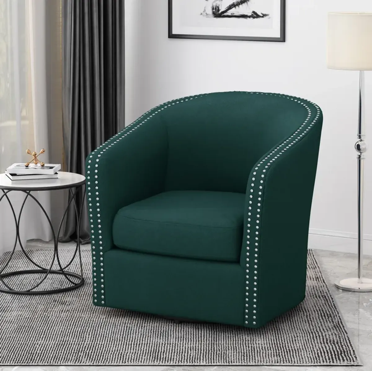 Merax Line Fabric Swivel Accent Chair