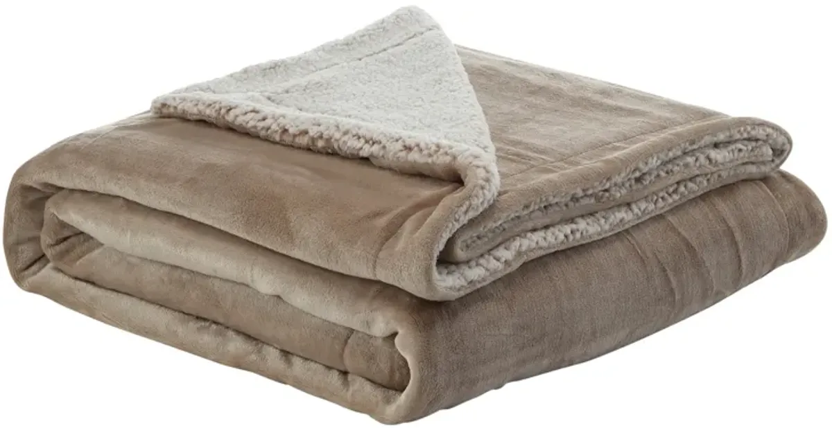 Cozy Tyme Babineaux Flannel Reversible Sherpa Throw Blanket 60"x80"